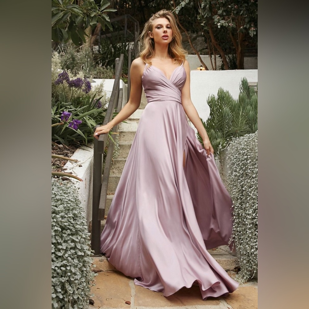 LaDivine by Cinderella Divine formal bridesmaid prom matte satin 4 colors XS-M